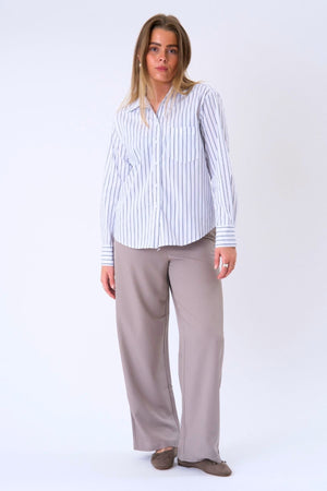 Thalia Stripete genser - Hvit