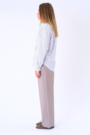 Thalia Stripete genser - Hvit