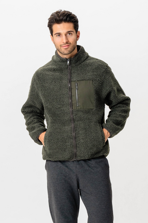 Fleecejakke - Mørk Oliven