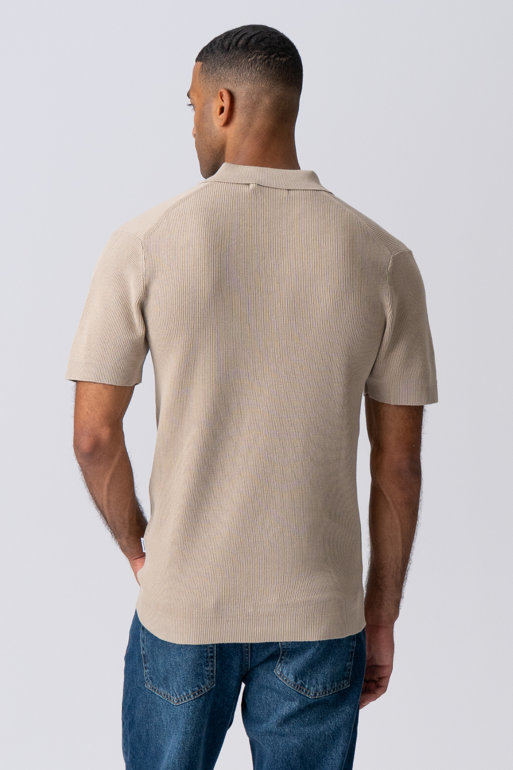 George Strikket Polo - Beige
