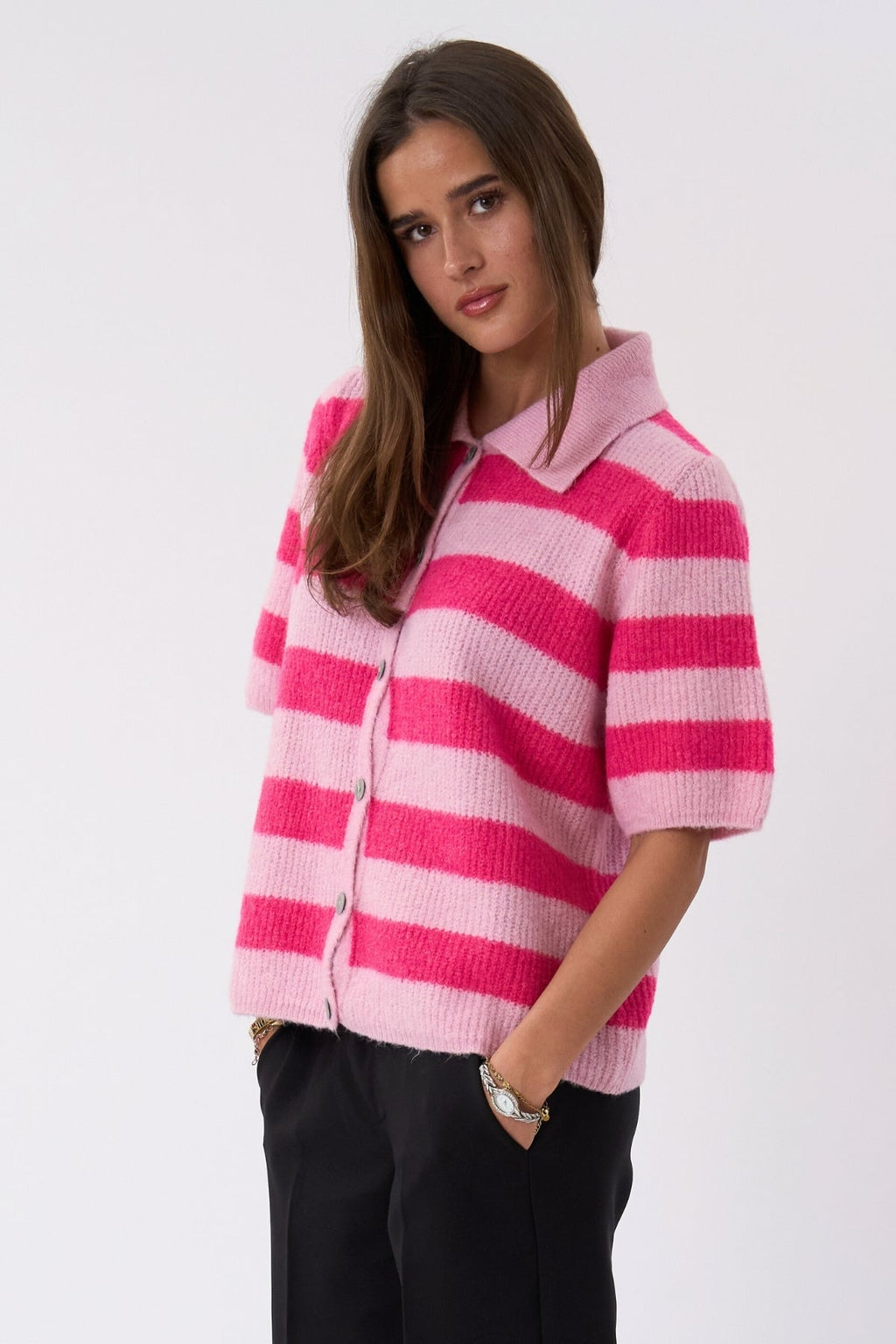 Alba Polo Knit - Rosa/Fuksia