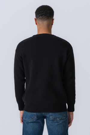 Crewneck Knit Sweater - Svart