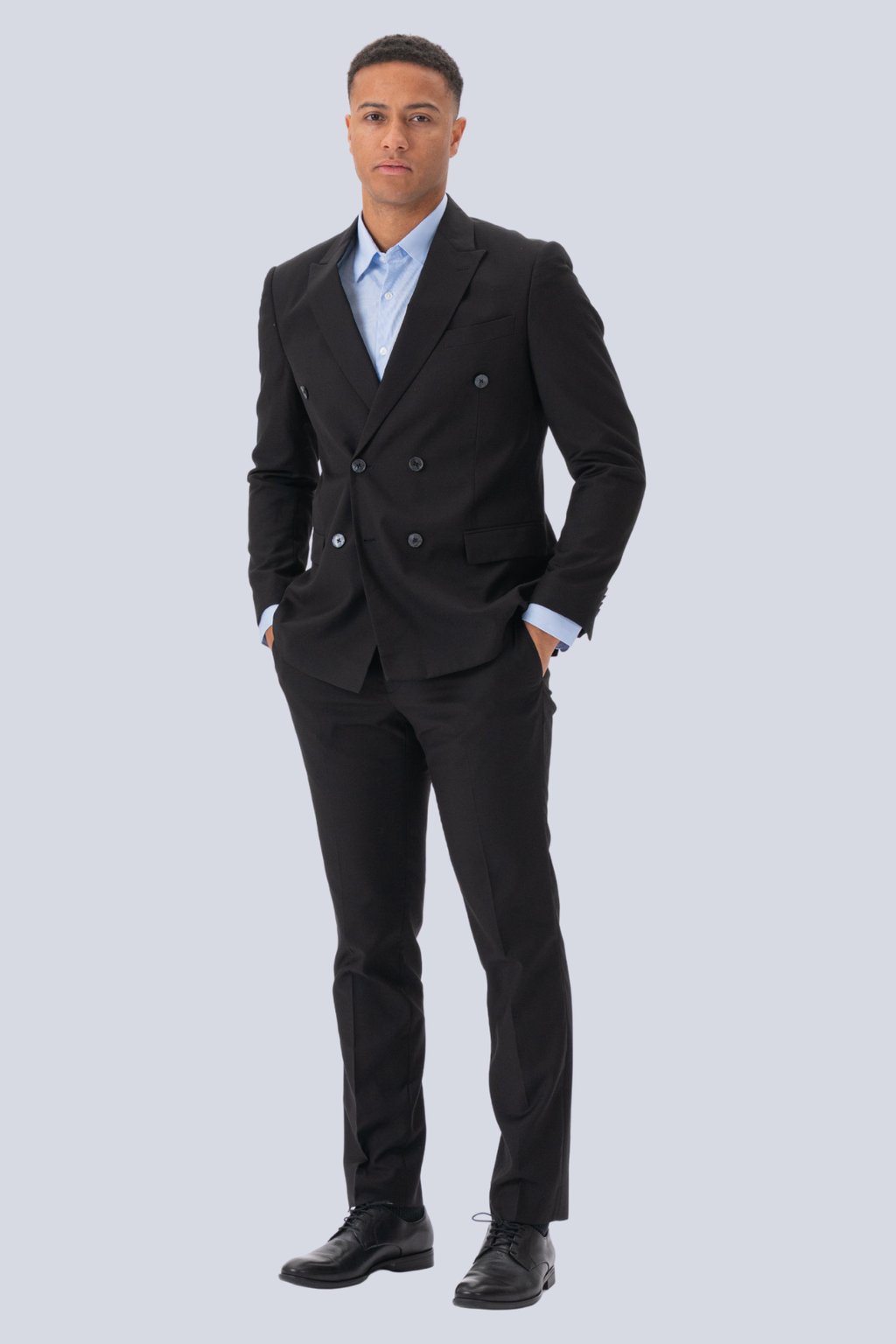 Premium Dobbeltspent Blazer - Svart