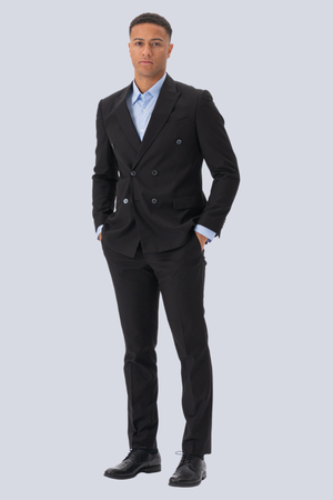 Premium Dobbeltspent Blazer - Svart