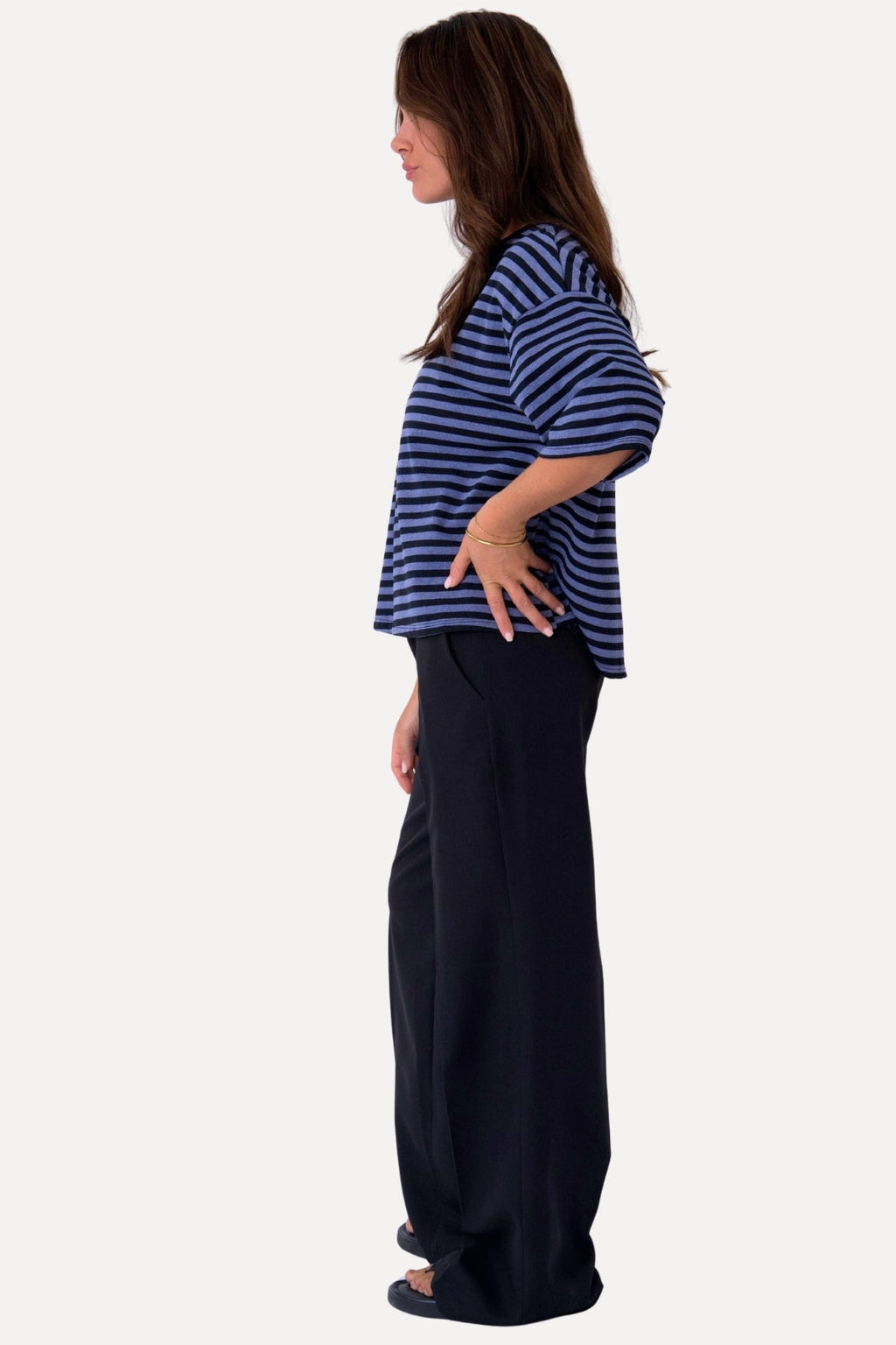 Zoe T-shirt - Svart/Denim Blue