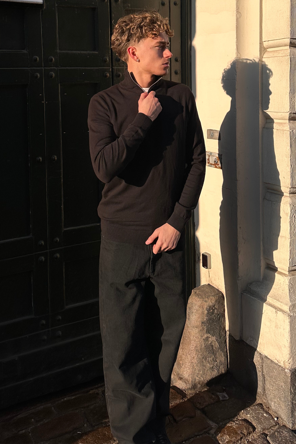 Pullover Half Zip - Svart