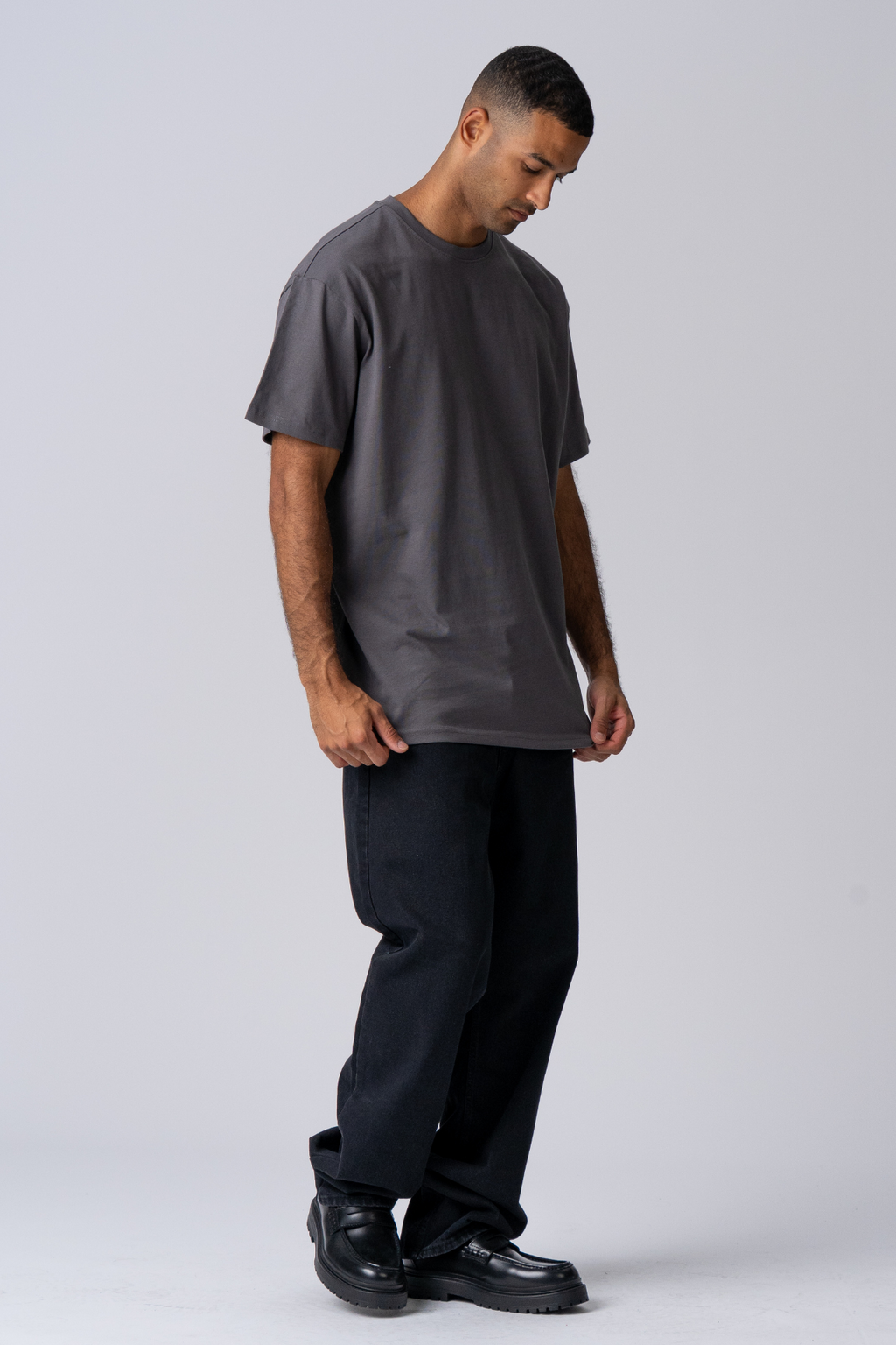 Heavy Oversized T-skjorte - Mørk Grå