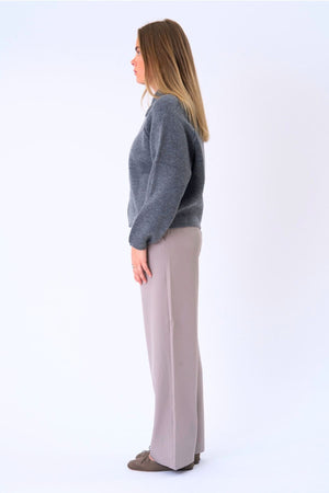 Selma Knit Zipper - Grå