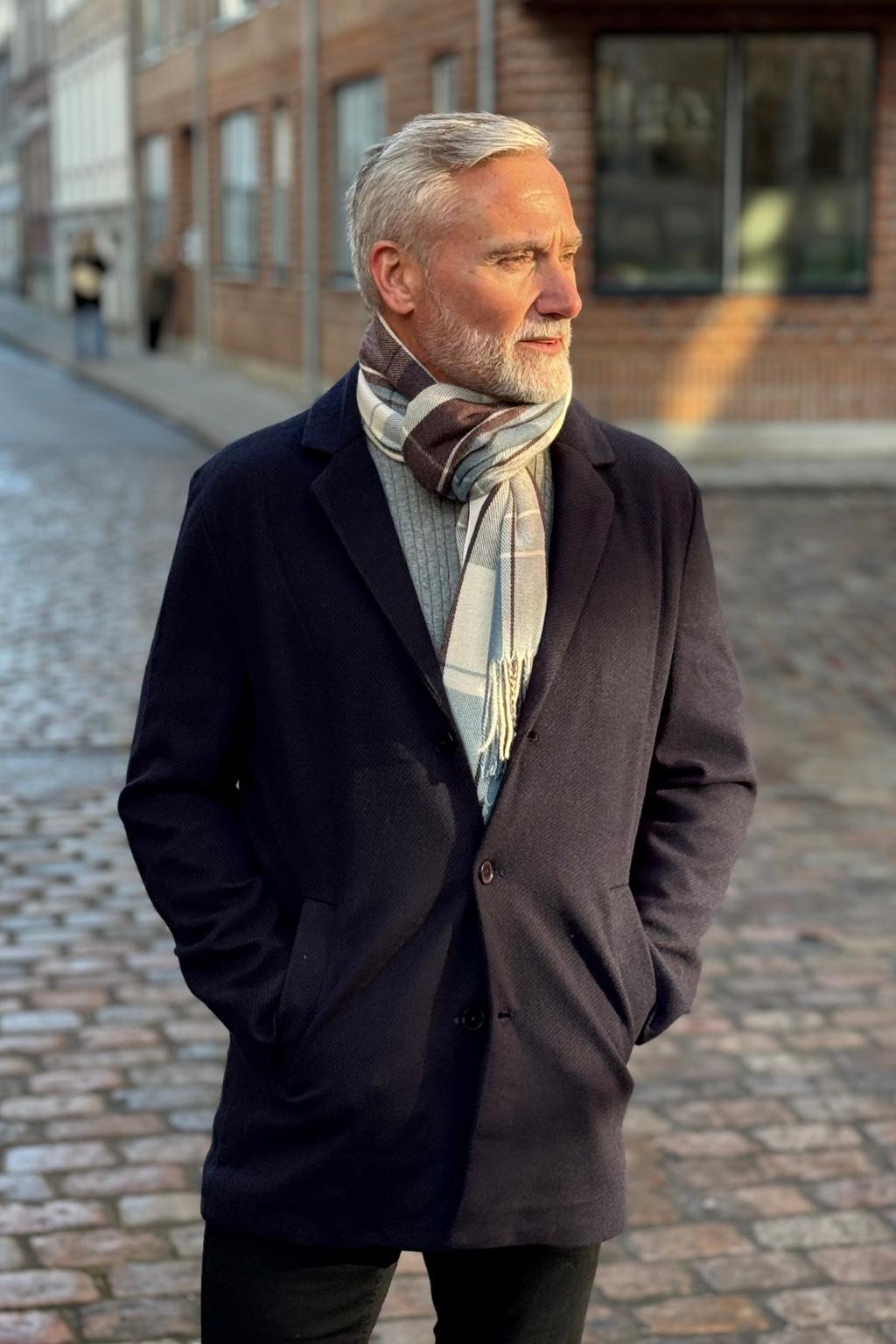 Skjerf - Brun / Svart - Herre