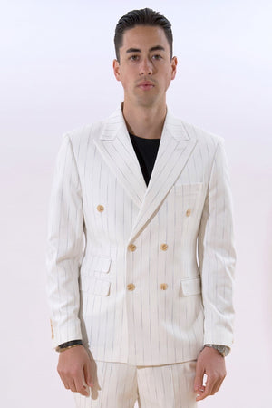 Klassisk Blazer - White Pinstripe