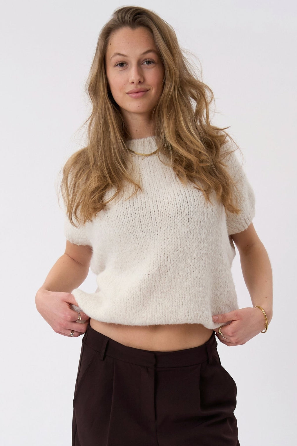 Chloe kortermet strikk - Off White