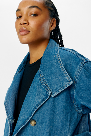Tilla Gro L/S Denim Jakke - Medium Blå Denim