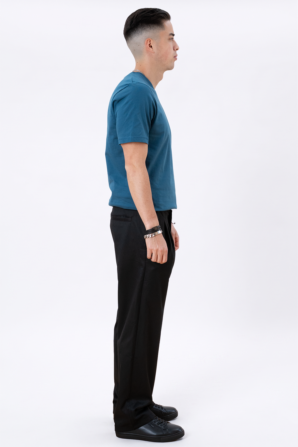 Basic V-neck t-shirt - Petroleum Blå