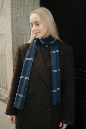 Skjerf - Marineblå Striper