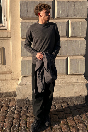 Pullover Rundhals - Charcoal Melange