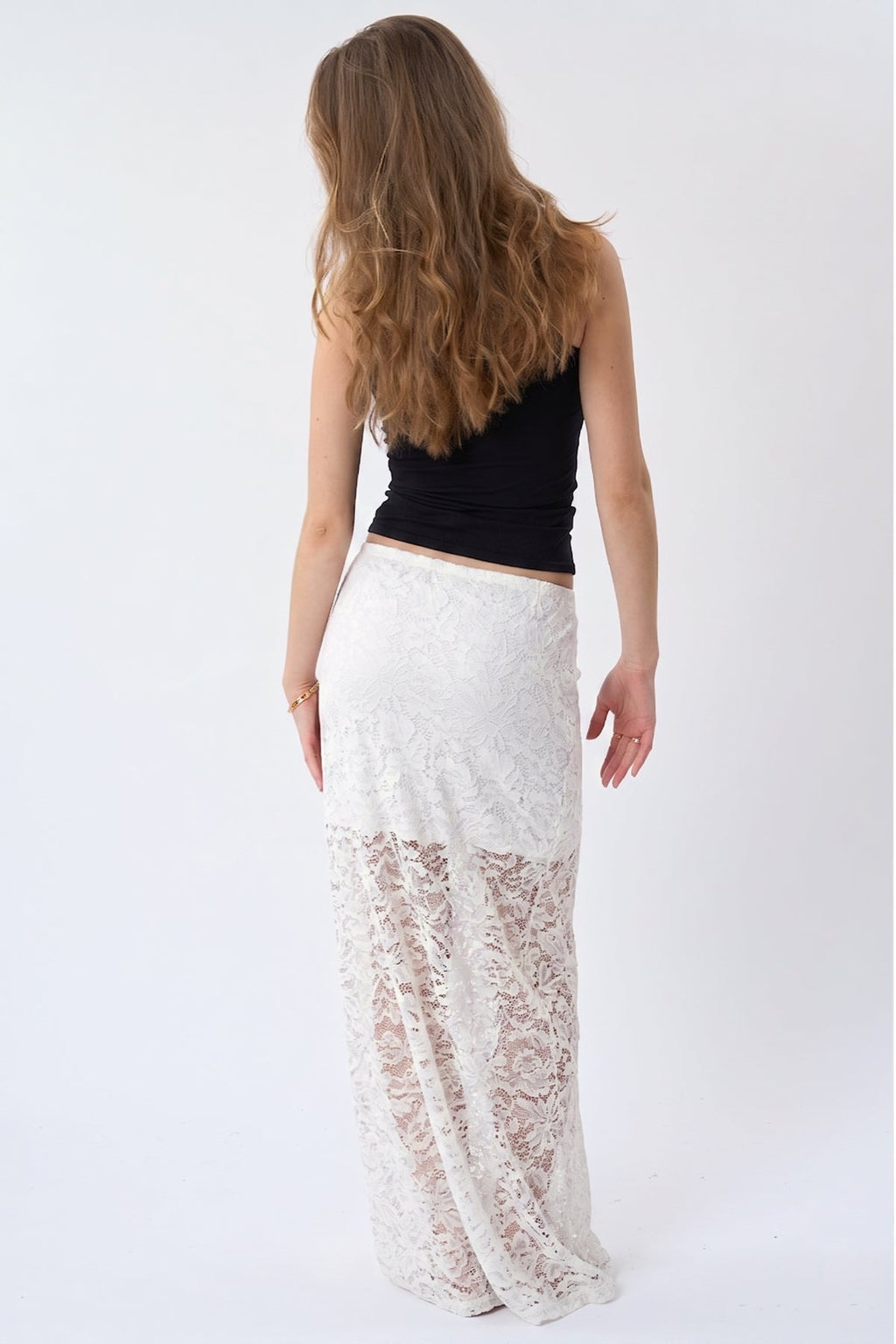 Amara Lace Maxi Skjørt - Hvit