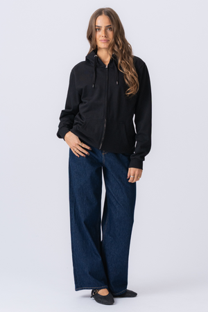 Basic zip hoodie - Svart