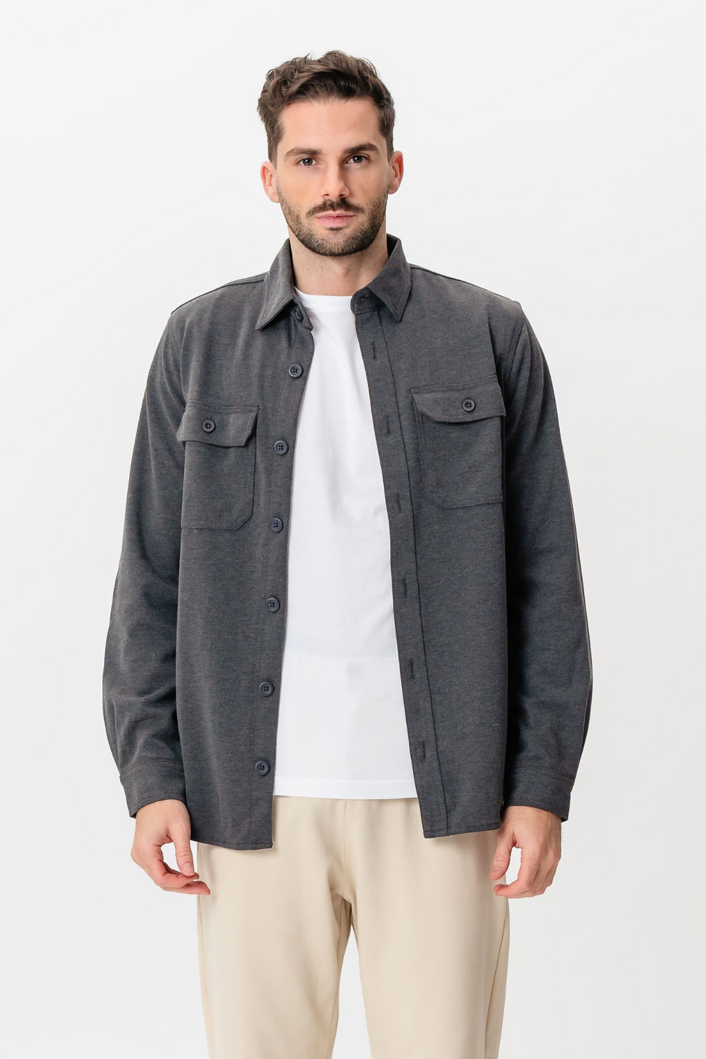 Performance Regular Overshirt - Kullgrå