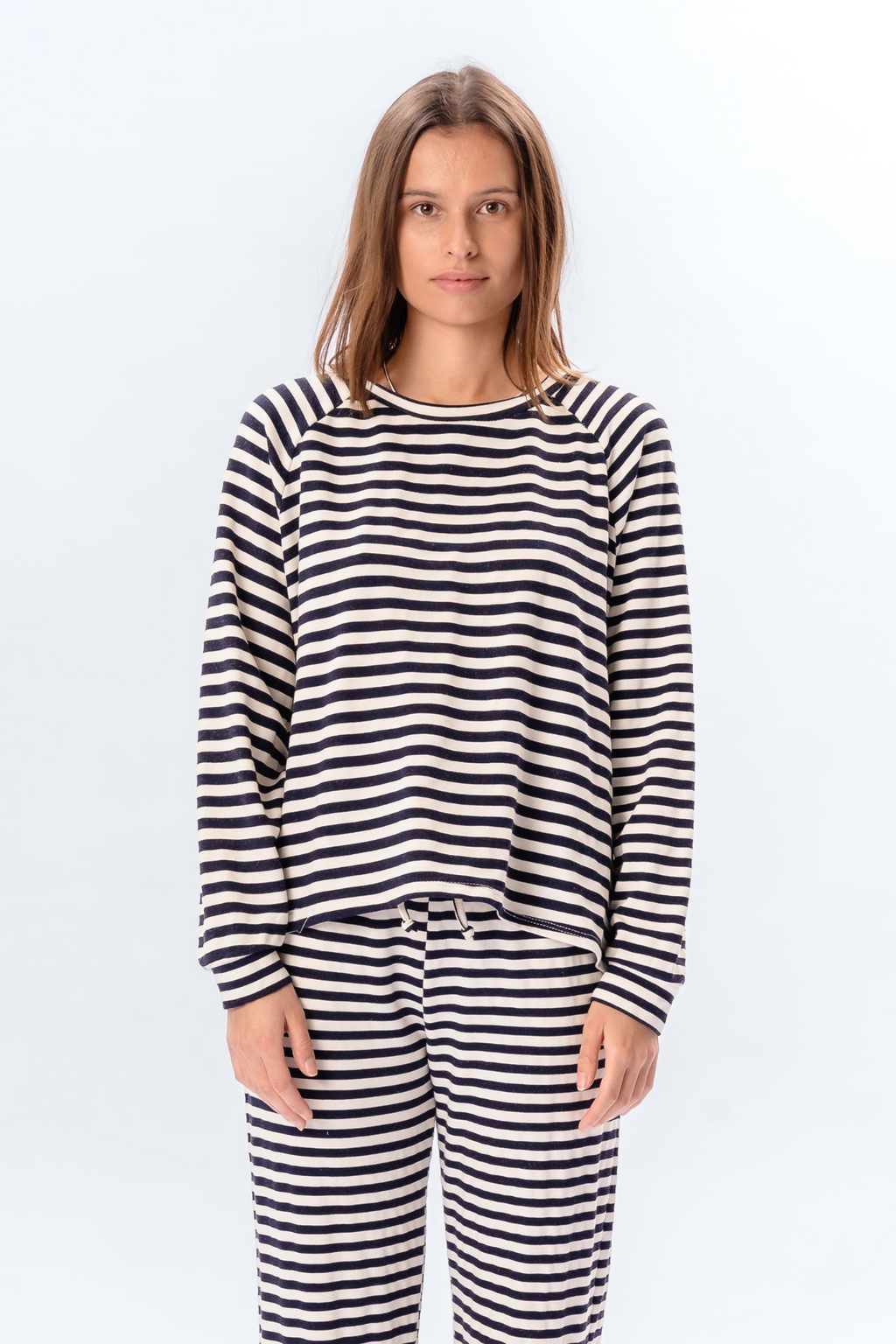 Strippet Langermet Regular Fit - Blå