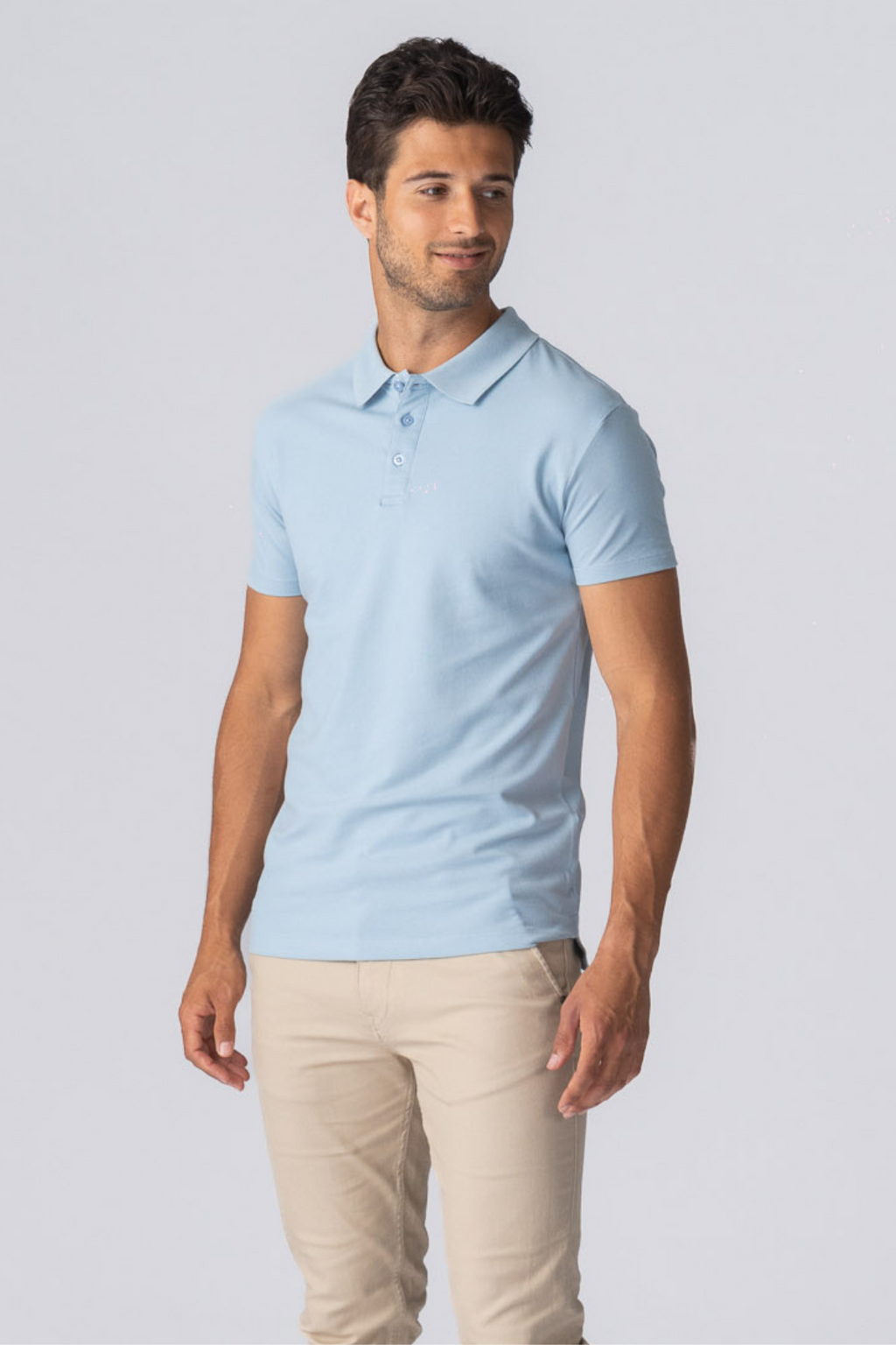 Muscle Polo Shirt - Lyseblå