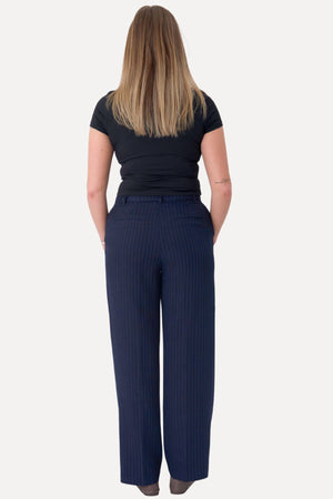 Klassiske Dressbukser - Navy Pinstripe