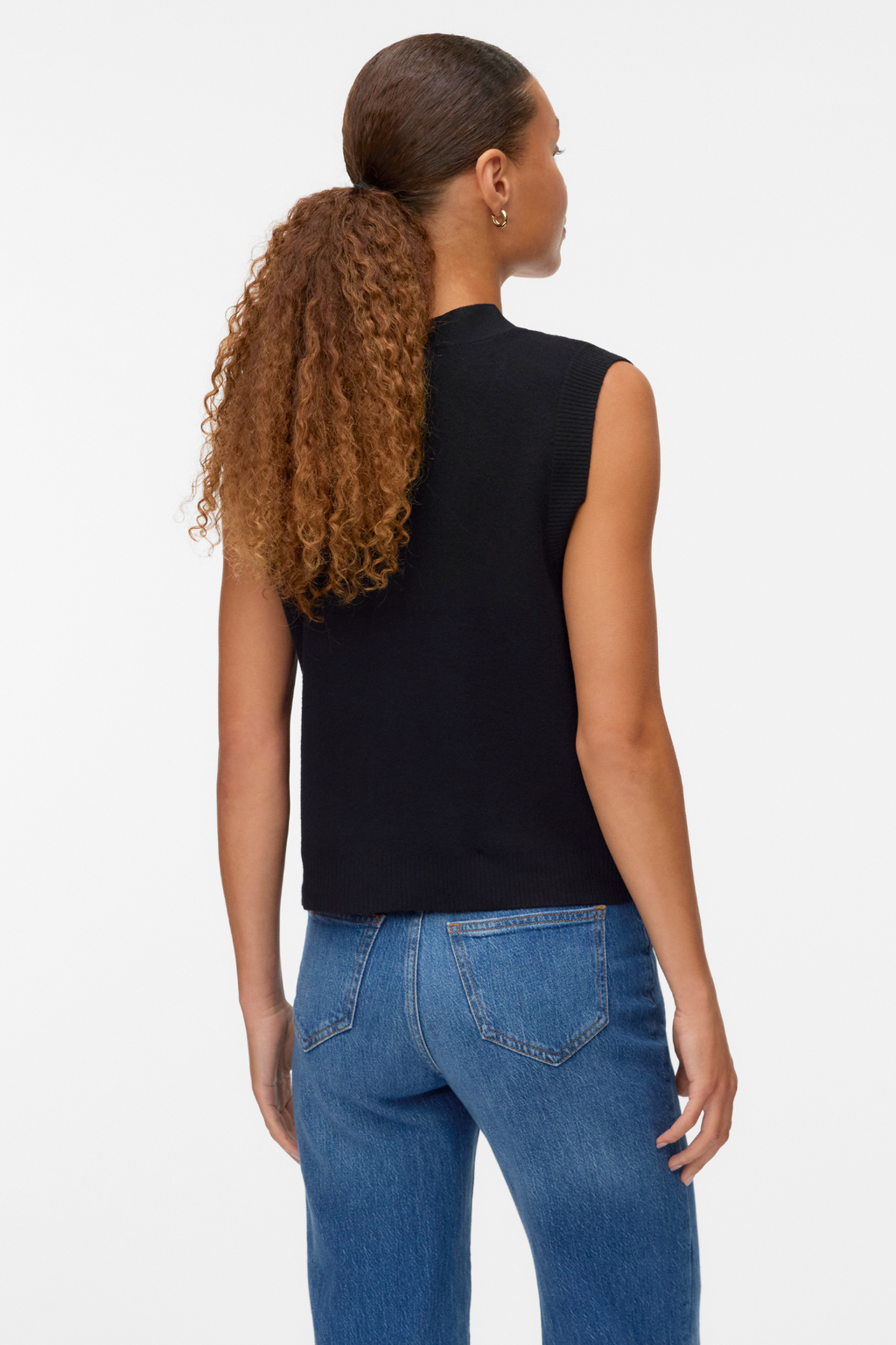 Saba V-Neck Knappvest - Svart
