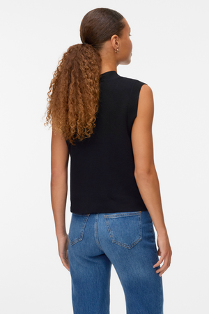Saba V-Neck Knappvest - Svart