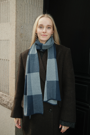 Skjerf - Marineblå Ruter