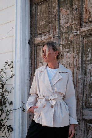 Sia Short Trenchcoat - Off White