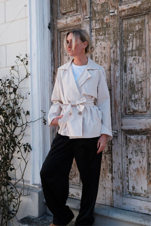 Sia Short Trenchcoat - Off White