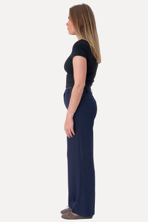 Klassiske Dressbukser - Navy Pinstripe