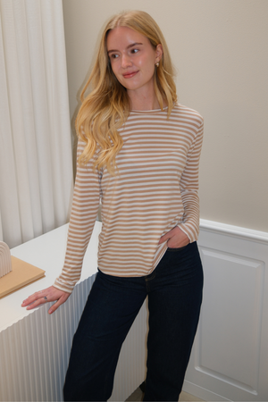 Strippet Langermet Slim Fit - Beige