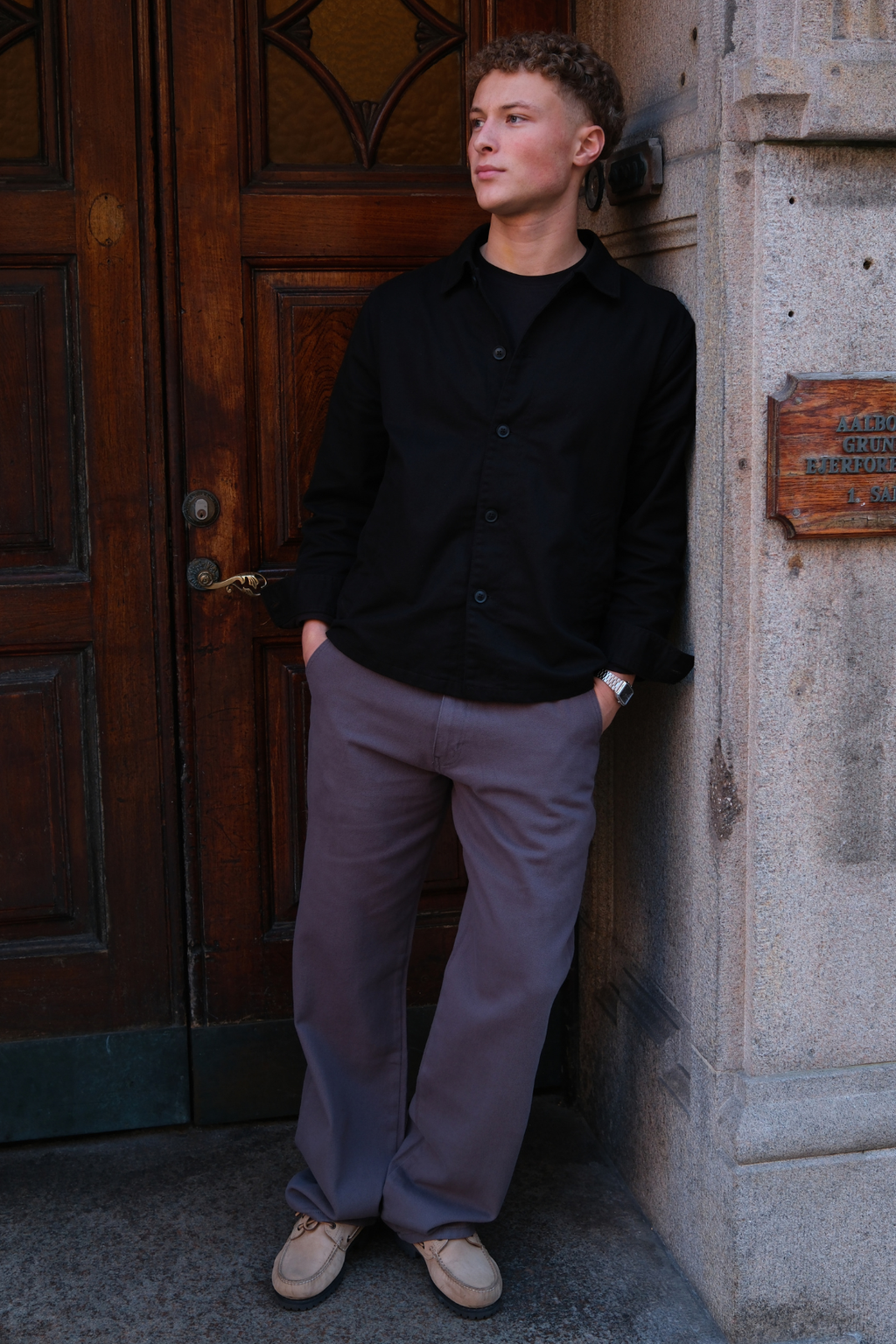 Straight Cotton Chino - Grå