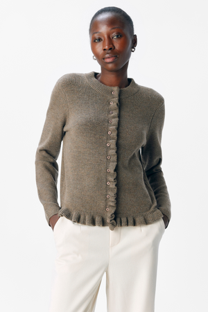 Elva Strikket Cardigan - Morel Melange