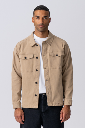 Twill Overshirt - Mørk Sand