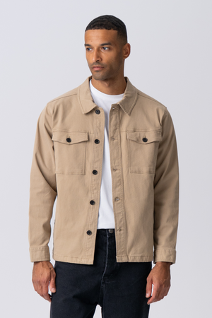 Twill Overshirt - Mørk Sand