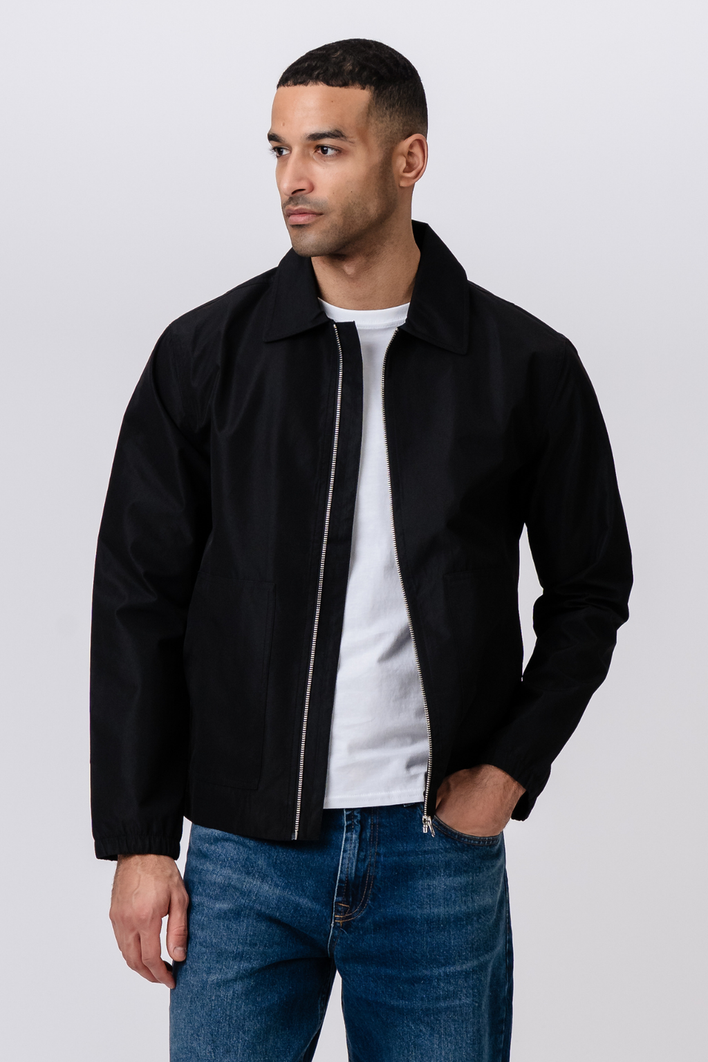 Short Zip Jacket - Svart
