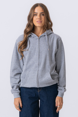 Basic zip hoodie - Grå