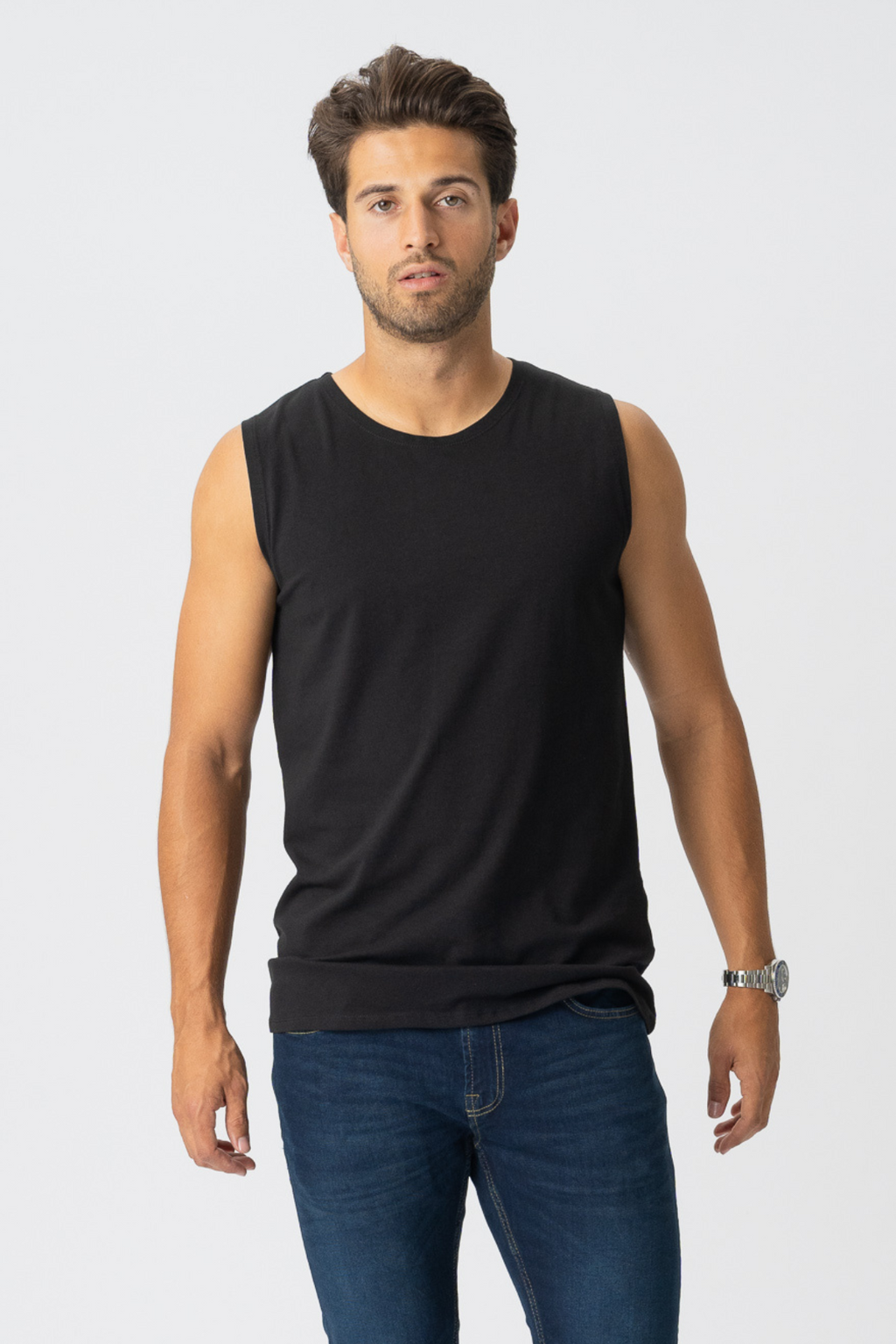 Sleeveless T-shirt - Svart