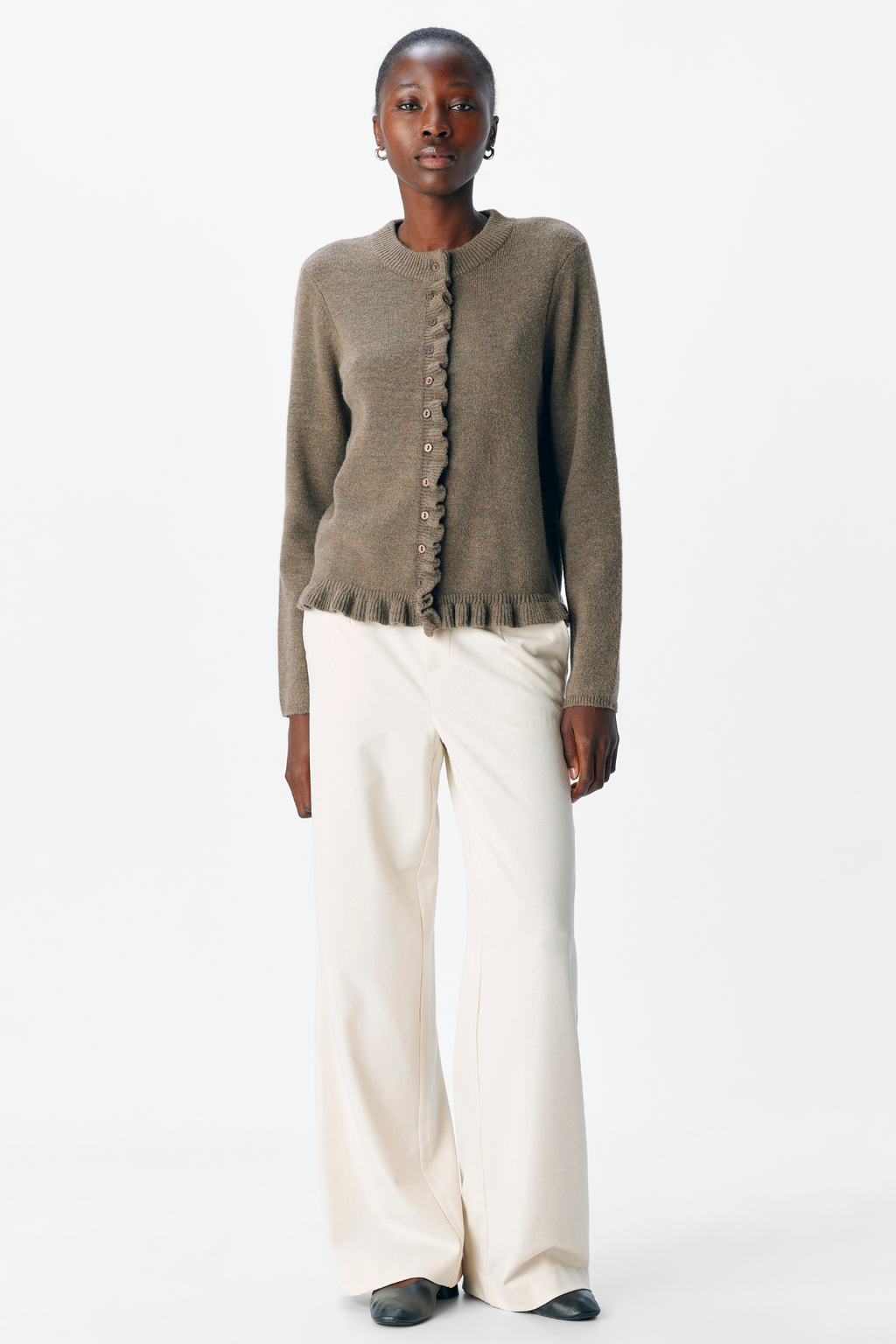 Elva Strikket Cardigan - Morel Melange