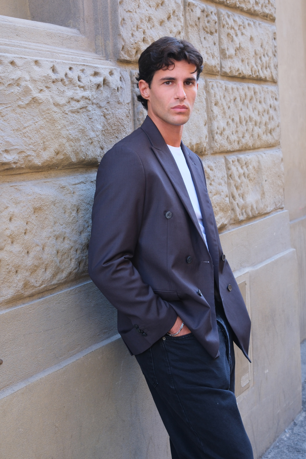 Premium Dobbeltspent Blazer - Gråbrun