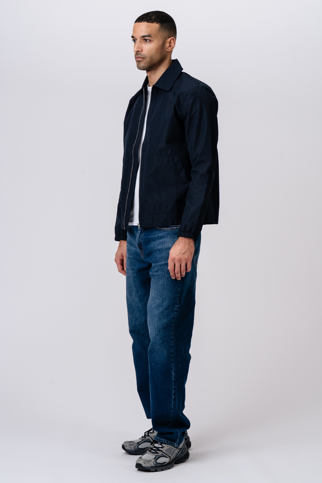 Short Zip Jakke - Navy