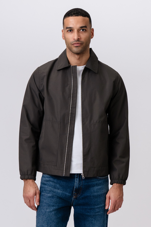 Kort Jakke med Glidelås - Mørkegrønn