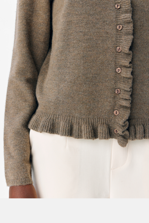 Elva Strikket Cardigan - Morel Melange