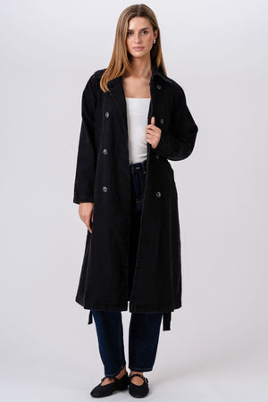 Denim Trenchcoat - Mørkeblå