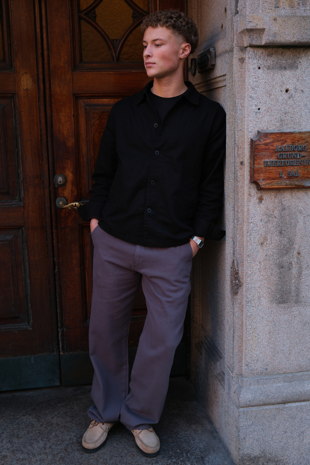 Straight Cotton Chino - Grå