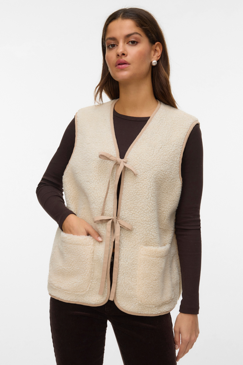 Cleo Kort Vest - Oatmeal