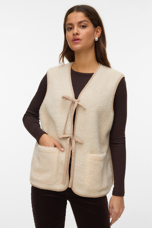 Cleo Kort Vest - Oatmeal