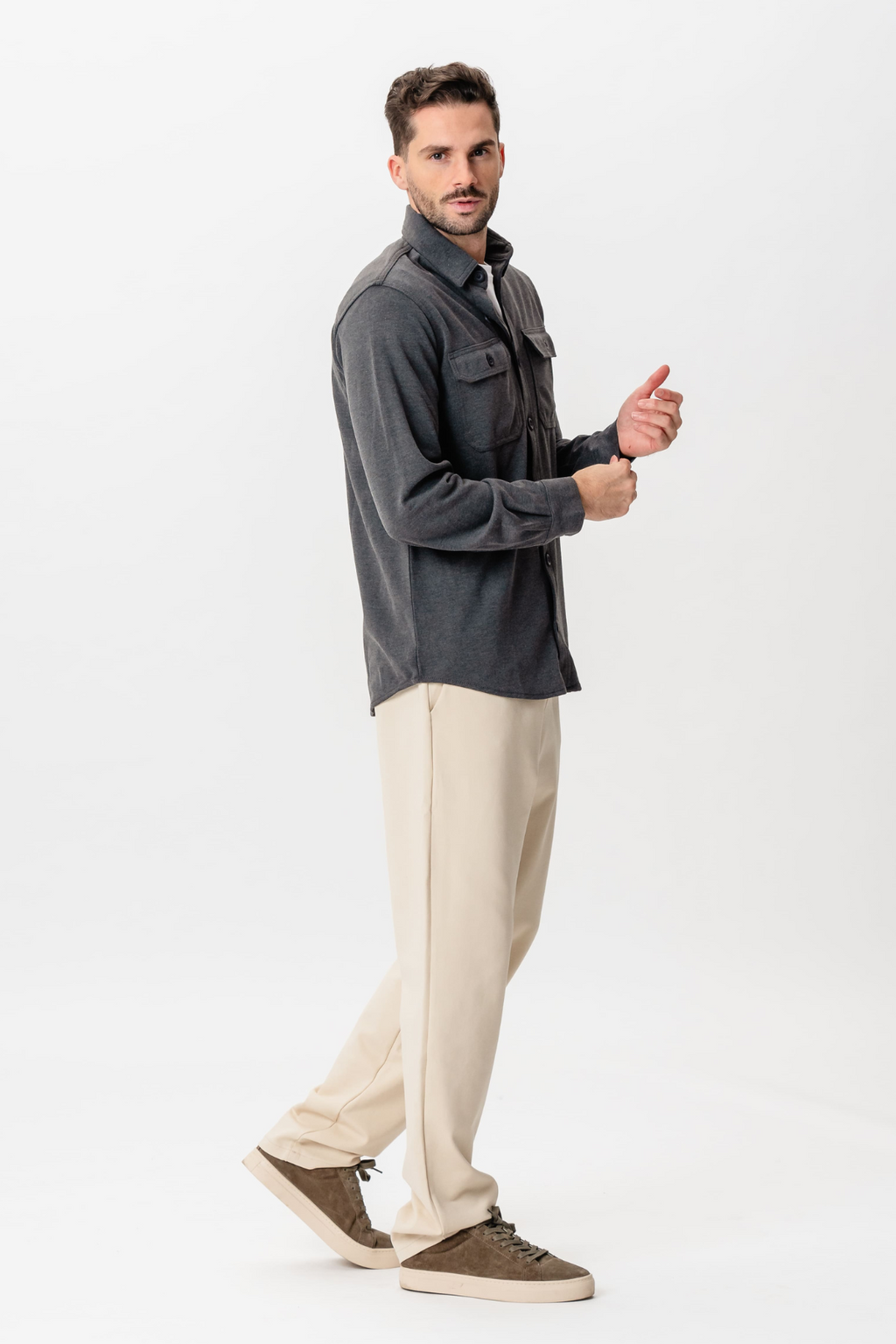 Performance Regular Overshirt - Kullgrå