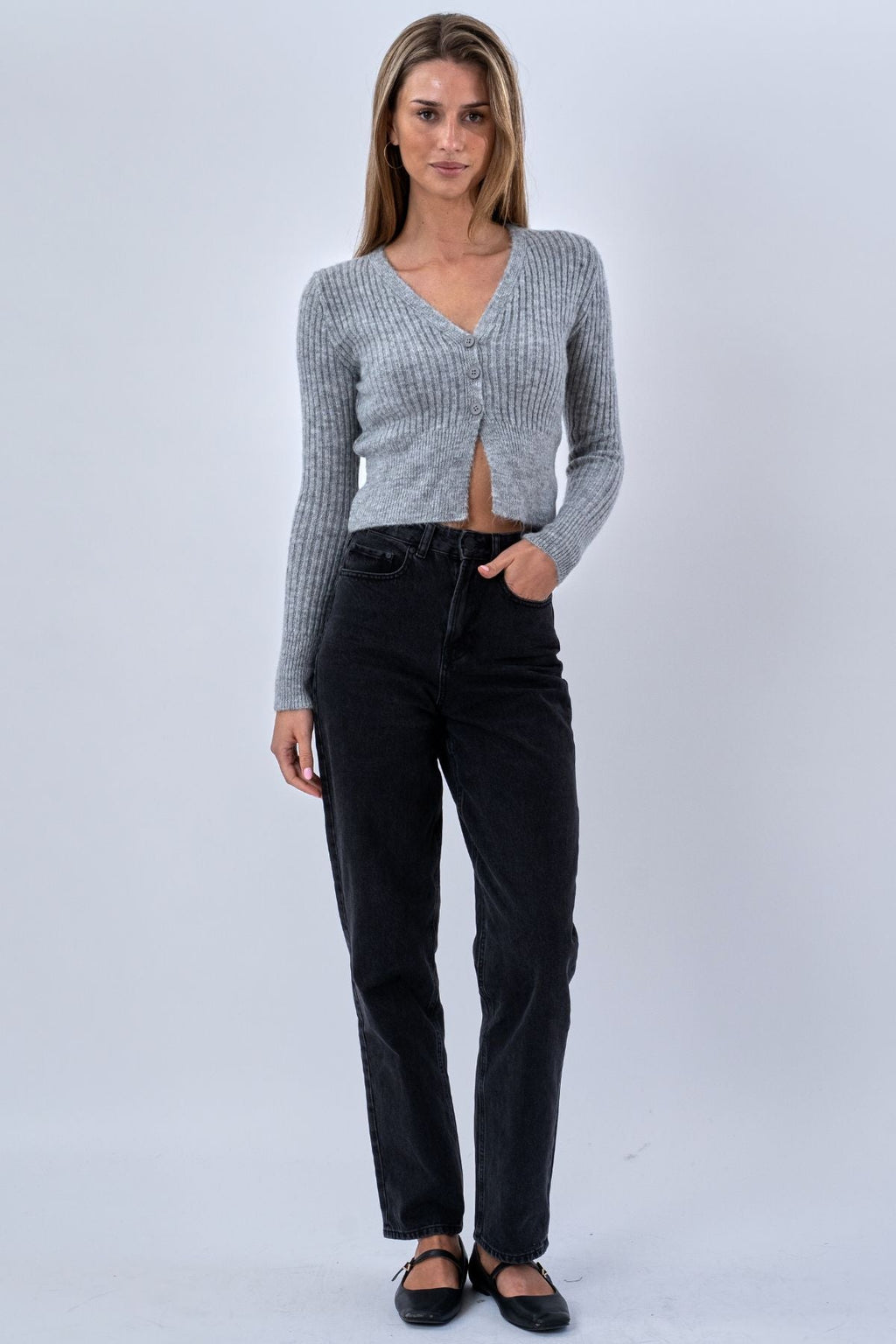 Nova Blouse Knit - Grå